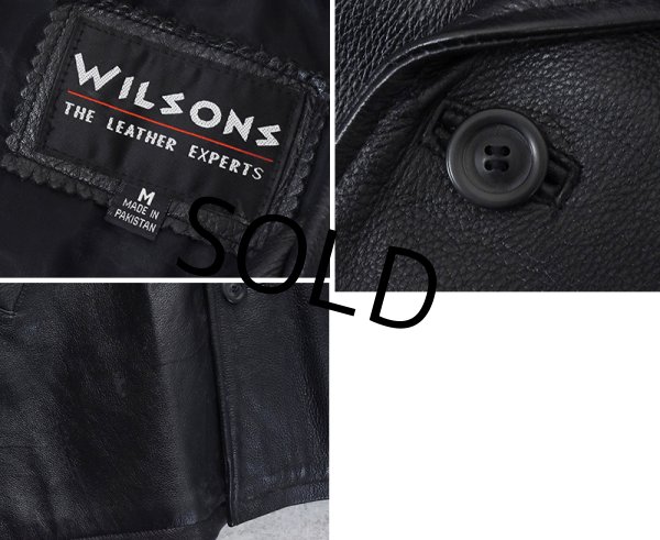 画像2: 【ビンテージ】【WILSON】【ウィルソン】【ブラック】【レザーコート】【レザージャケット】【サイズM】  (2)