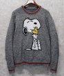 画像1: 【ビンテージ】【Teddy Fresh】スヌーピー【黒ｘ白ｘリブ赤ライン】【セーター】  (1)
