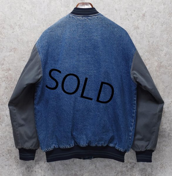 画像3: 【ビンテージ】【NORTH BAY】【ノースベイ】【デニム×袖グレー切替】中綿入り【スタジャン】【サイズM】  (3)