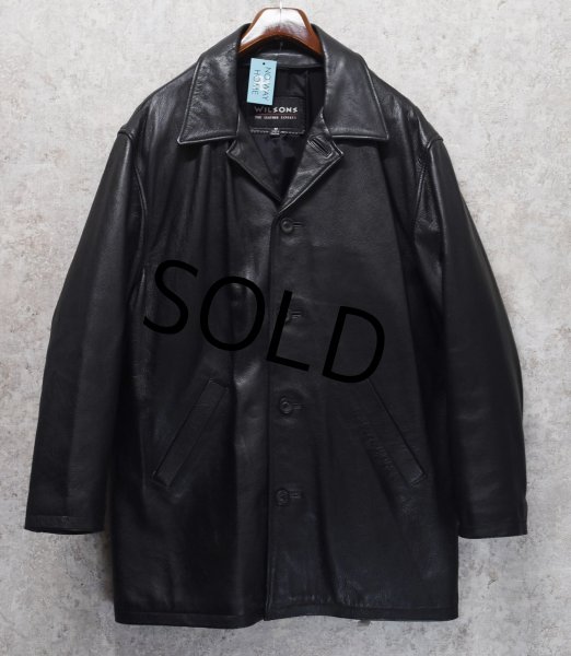 画像1: 【ビンテージ】【WILSON】【ウィルソン】【ブラック】【レザーコート】【レザージャケット】【サイズM】  (1)