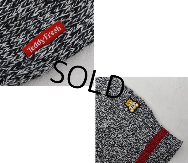 画像2: 【ビンテージ】【Teddy Fresh】スヌーピー【黒x白xリブ赤ライン】【セーター】  (2)