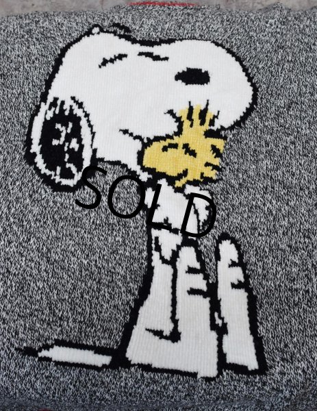 画像3: 【ビンテージ】【Teddy Fresh】スヌーピー【黒x白xリブ赤ライン】【セーター】  (3)