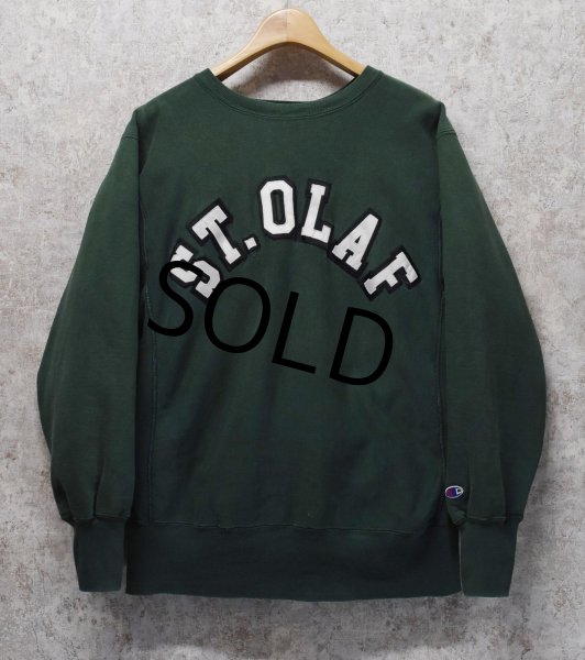 画像1: 90's【USA製】【Champion】【チャンピオン】【リバースウィーブ】【ST.OLAF】【聖オラフカレッジ】【緑】【スウェット】【サイズL】 (1)