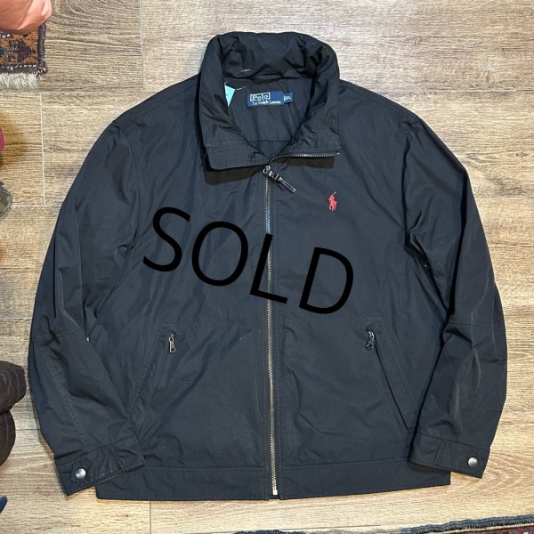 画像4: 【ラルフローレン】ビンテージ 黒 フード付き ナイロン【フルジップジャケット】【サイズXL】  (4)
