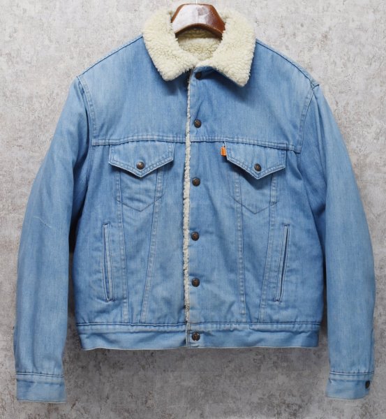 画像4: 【80s~】【USA製】ビンテージ【Levis】リーバイス 【サックスブルー】 裏ボア付き【デニムジャケット】ボアジャン  (4)