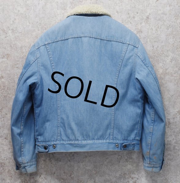 画像3: 【80s~】【USA製】ビンテージ【Levis】リーバイス 【サックスブルー】 裏ボア付き【デニムジャケット】ボアジャン  (3)