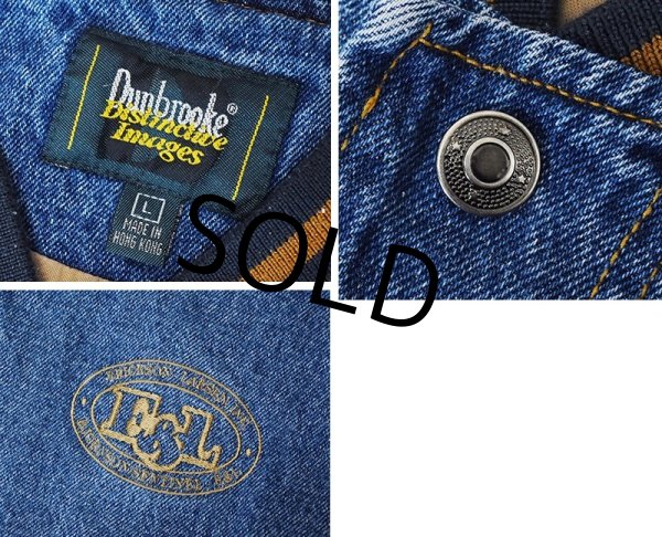 画像2: 90's【ビンテージ】【Dun brooke】ダンブルック【デニム×コットン】袖切替【スタジャン】【サイズＬ】  (2)
