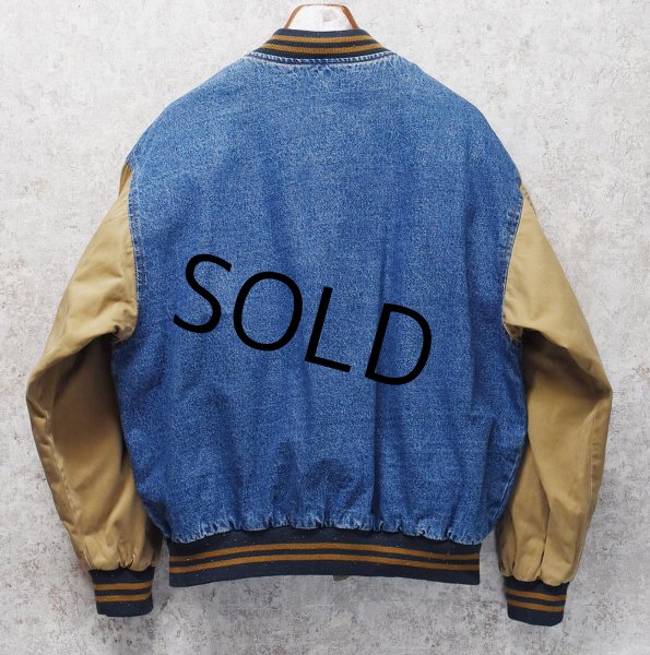 画像3: 90's【ビンテージ】【Dun brooke】ダンブルック【デニム×コットン】袖切替【スタジャン】【サイズＬ】  (3)