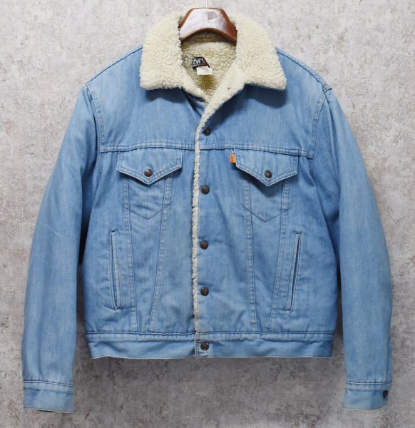 画像1: 【80s~】【USA製】ビンテージ【Levis】リーバイス 【サックスブルー】 裏ボア付き【デニムジャケット】ボアジャン  (1)