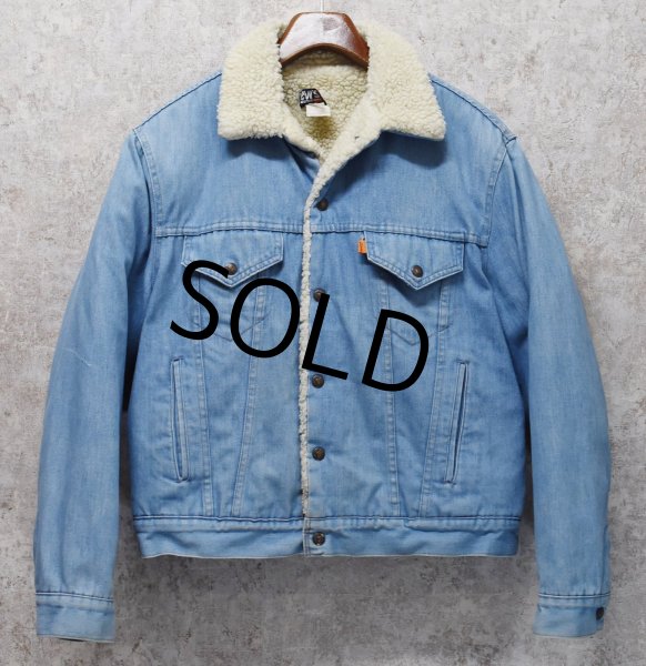 画像1: 【80s~】【USA製】ビンテージ【Levis】リーバイス 【サックスブルー】 裏ボア付き【デニムジャケット】ボアジャン  (1)
