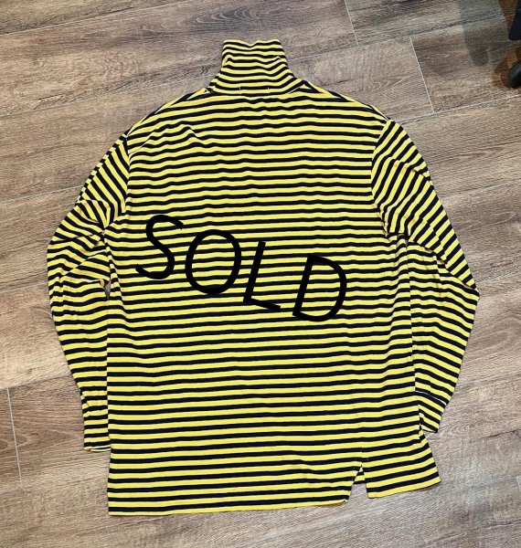 画像3: USA製【オールドラルフローレン】POLO RALPH LAUREN ビンテージ【黄色xネイビー】ボーダー【タートルネックロンT】【サイズL】  (3)