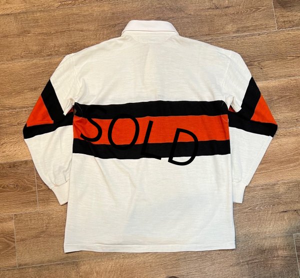 画像3: 【ENGLAND製】ビンテージ【HALBRO】【白ｘエンジｘ黒ライン】【ラガーシャツ】【ＵＫ４４】  (3)