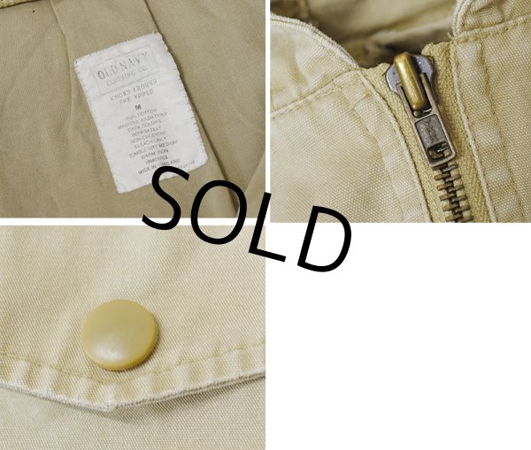 画像2: 【ビンテージ】【OLD NAVY】【オールドネイビー】【ベージュ】【ジップアップパーカー】【コットンパーカー】【サイズM】  (2)