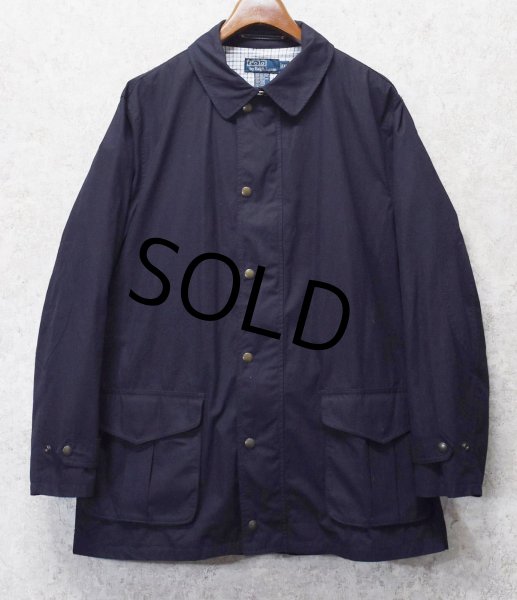 画像1: 【RALPH LAUREN】【ラルフローレン】【ネイビー×裏地チェック】【コットンジャケット】【ジップアップコート】【サイズXL】  (1)
