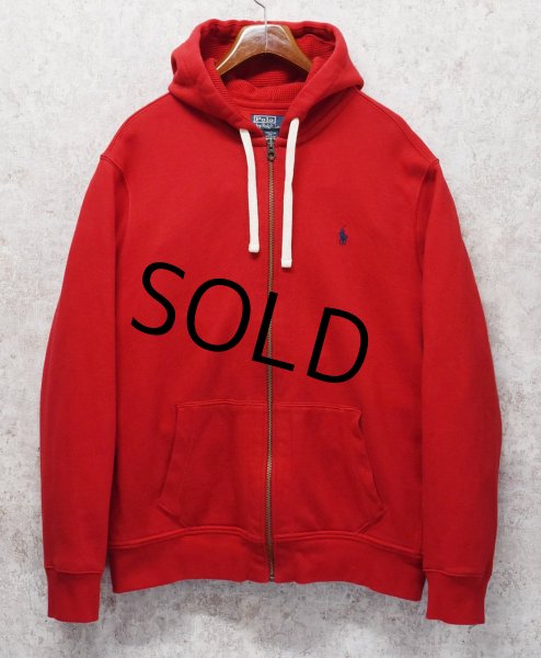 画像1: 【程度良好!!】RALPH LAUREN【ラルフローレン】【赤】フルジップパーカー【コットンパーカー】【サイズXXL】  (1)