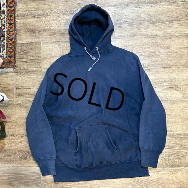 画像1: 80's~【USA製】【ビンテージ】【LAND’S END】ランズエンド別注【チャンピオン】【Champion】【リバースウィーブ】紺【目無し】パーカー【サイズＬ】  (1)