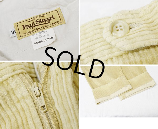画像2: イタリー製【イタリア製】【ビンテージ】【Paul Stuart】【ポールスチュアート】ベージュ【2タック】【コーデュロイスラックス】【サイズ36】  (2)