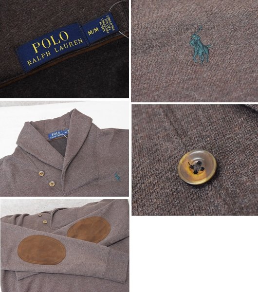 画像2: 程度良好【ラルフローレン】【POLO RALPH LAUREN】【ブラウン】【ショールカラースウェット】【サイズM】  (2)