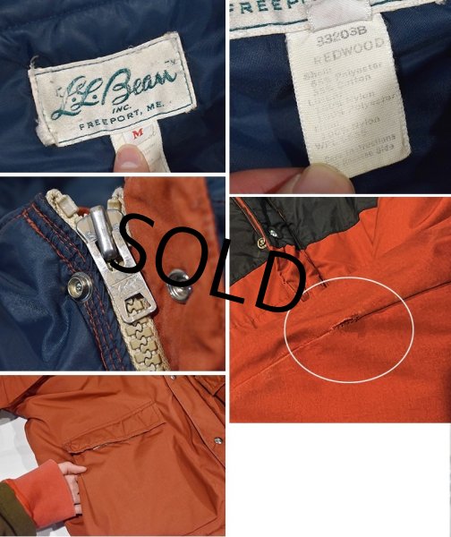画像2: 70's【ビンテージ】【ＬＬビーン】筆記体タグ【L.L.bean】【エンジ×紺】【中綿入りマウンテンパーカー】【中綿入りジャケット】【サイズM】  (2)
