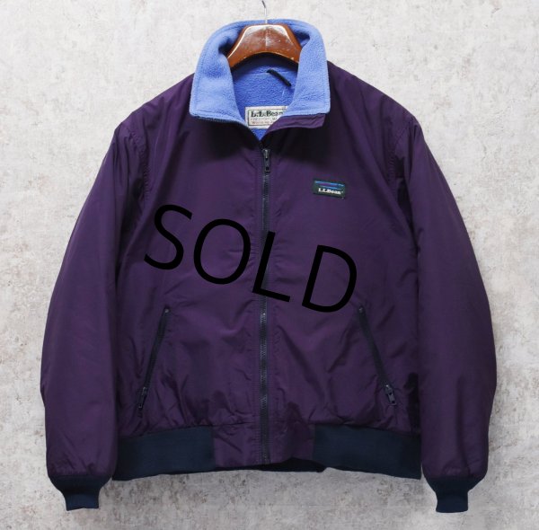 画像4: 90's【ビンテージ】L.L.Bean【LLビーン】【紫×紺リブ】裏地フリース【ウォームアップジャケット】【メンズM程度】  (4)