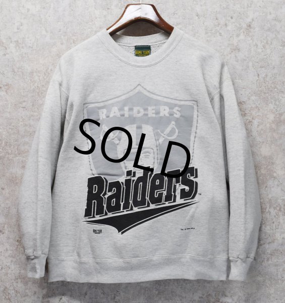 画像1: 90's【USA製】【ビンテージ 】【HOME TEAM】【NFL】【LOS ANGELES RAIDERS】【ロサンゼルスレイダーズ】【グレー】【スウェット】【サイズM】  (1)