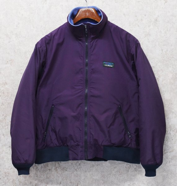 画像1: 90's【ビンテージ】L.L.Bean【ＬＬビーン】【紫×紺リブ】裏地フリース【ウォームアップジャケット】【メンズＭ程度】  (1)