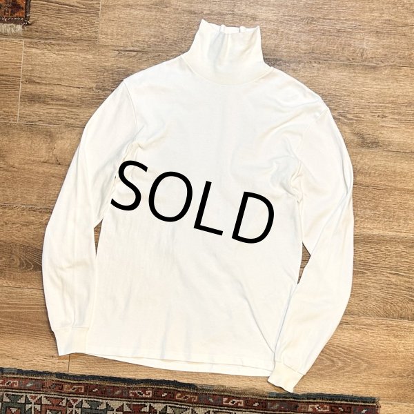 画像1: USA製【duokfold】デュオフォールド【白】無地【タートルネックロンT】【サイズM】  (1)