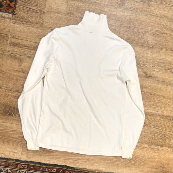 画像3: USA製【duokfold】デュオフォールド【白】無地【タートルネックロンT】【サイズM】  (3)