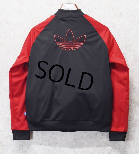 画像3: 【ビンテージ】【アディダス】adidas【黒×赤ライン】【背面トレフォイルロゴ】【トラックジャージ】【サイズＬ】  (3)