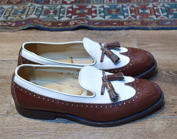 画像5: 【ブルックスブラザーズ】【茶色×白】【オールデン】メダリオン【タッセルローファー】【9 1/2 2E】【27.5cm程度】  (5)