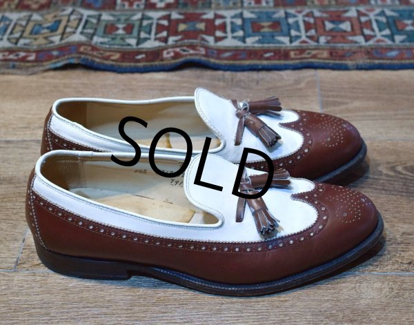 画像5: 【ブルックスブラザーズ】【茶色×白】【オールデン】メダリオン【タッセルローファー】【9 1/2 2E】【27.5cm程度】  (5)