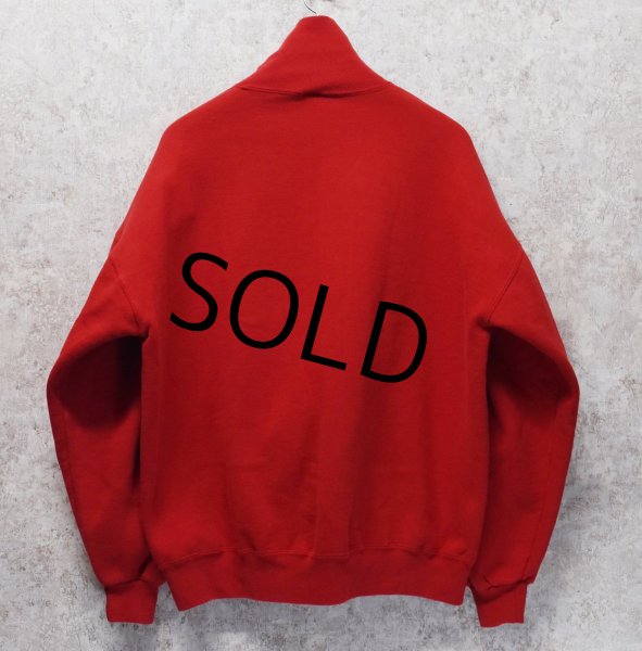 画像3: 90's〜【USA製】【ビンテージ】【ラッセル】RUSSELL【ZAK】赤 前V付き【ハイネックスウェット】【サイズXXL】  (3)