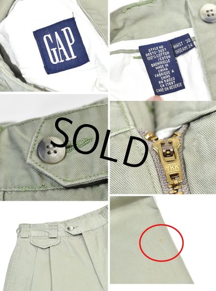 画像2: 【ビンテージ】【オールドギャップ】【GAP】ギャップ【オリーブ】【2タック】【コットンパンツ】【30×34】  (2)
