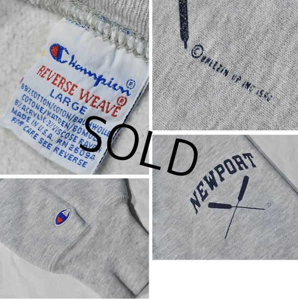 画像2: 90's【USA製】【Champion】【チャンピオン】【リバースウィーブ】NEW PORT【グレー】【スウェット】【サイズL】  (2)
