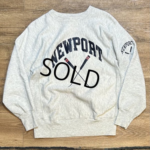 画像1: 90's【USA製】【Champion】【チャンピオン】【リバースウィーブ】NEW PORT【グレー】【スウェット】【サイズL】  (1)