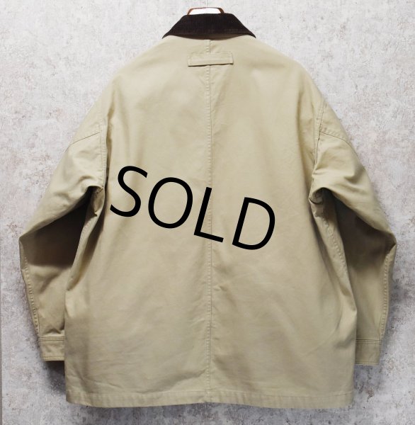 画像3: 【ビンテージ】【エディーバウアー】【ベージュ×襟ブラウンコーデュロイ】コットンジャケット【ハンティングジャケット】【サイズL】 (3)