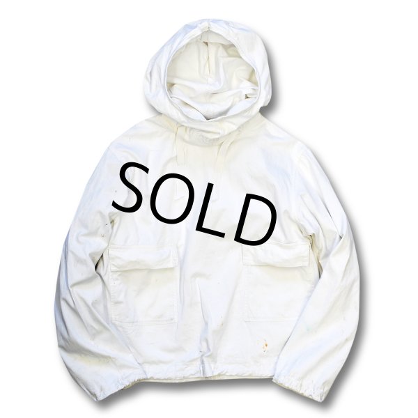 画像1: 40's【U.S.NAVY】ビンテージ【白】【サルベージパーカー】【サイズM】  (1)