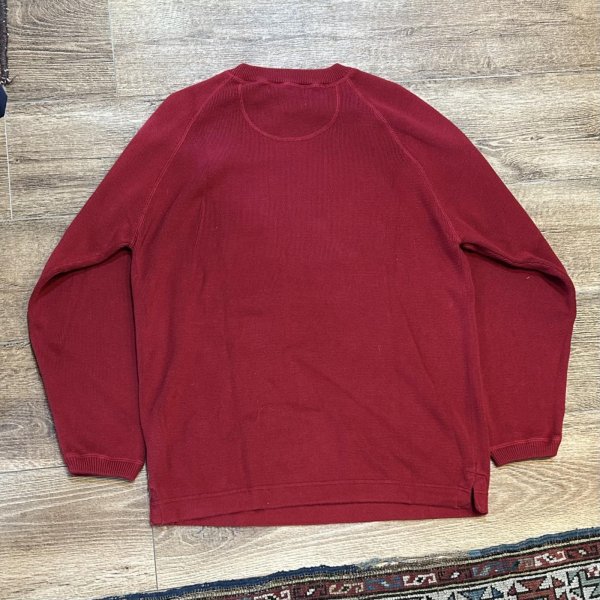 画像3: 90’s〜【ビンテージ】【エディーバウアー】【赤】エンジ【前V】胸ポケット付き【コットンセーター】レディース古着【サイズW-S】  (3)