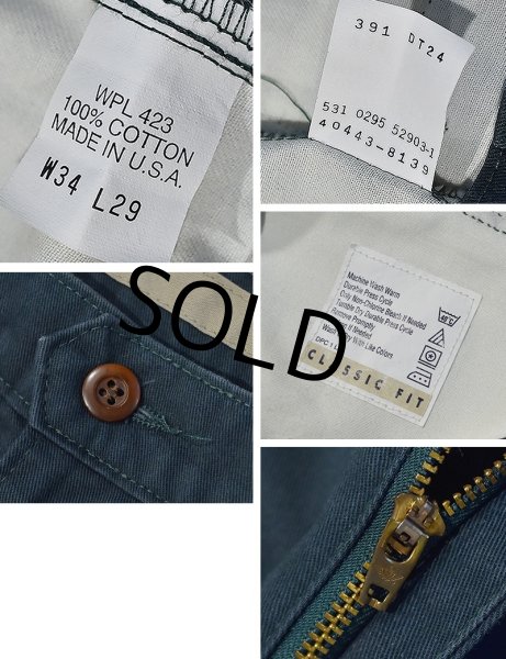 画像3: 90's【USA製】【DOCKERS】リーバイス　ドッカーズ【緑】【２タック】コットンパンツ【34ｘ29】  (3)