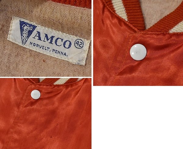 画像2: 50's【AMCO】ビンテージ【EMERSON EAGLES】フェルトワッペン【赤】【サテンジャケット】US42   (2)