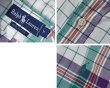 画像2: ビンテージ【POLO RALPH LAUREN】ラルフローレン 紫ｘ緑ｘ白 チェック【コットンBDシャツ】サイズＭ  (2)