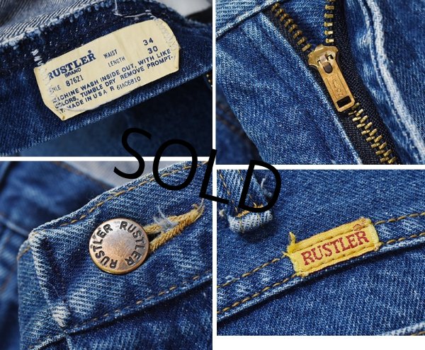 画像2: 80's~【USA製】ビンテージ【RUSTLER】ラスラー【デニムパンツ】【34X30】  (2)