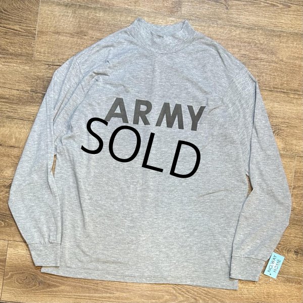 画像1: 【00's】【U.S.ARMY】米軍【ARMY】【グレー】【モックネック】【フィットネスユニフォーム】【ロンT】【サイズL】  (1)