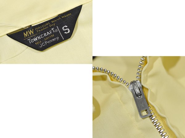 画像2: 80’s【ビンテージ】【TOWN CRAFT】タウンクラフト【レモンイエロー】【スウィングトップ】【ジップアップブルゾン】【サイズS】  (2)