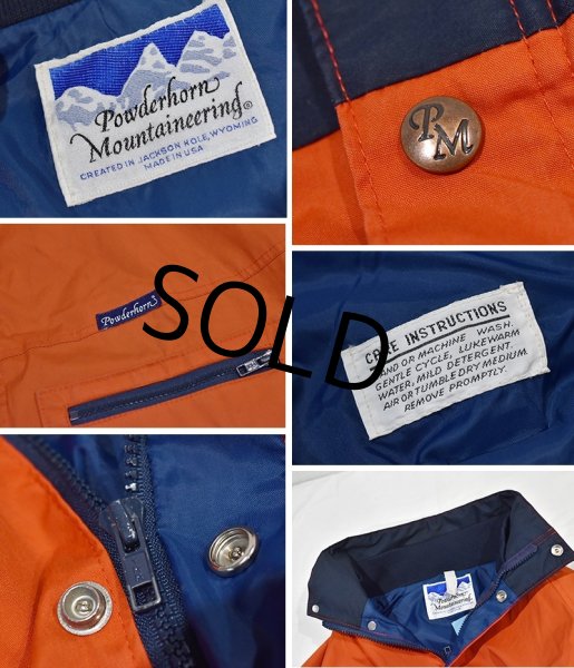 画像2: 【USA製】【Powderhorn】パウダーホーン【赤×紺】中綿入り【ポリコットンブルゾン】【サイズＬ程度】   (2)