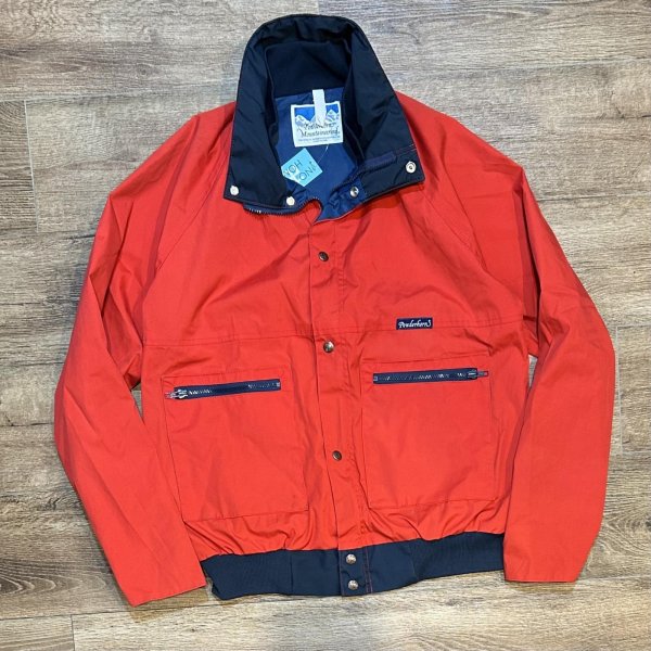 画像1: 【USA製】【Powderhorn】パウダーホーン【赤×紺】中綿入り【ポリコットンブルゾン】【サイズＬ程度】   (1)
