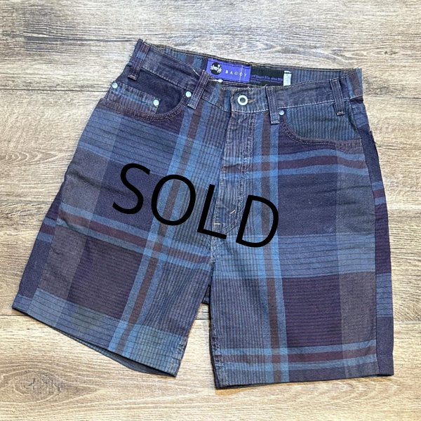 画像1: 90's【USA製】【LEVI'S】【シルバータブ】【リーバイス】【エンジ×水色チェック】【デニム生地ショーツ】【W33】  (1)