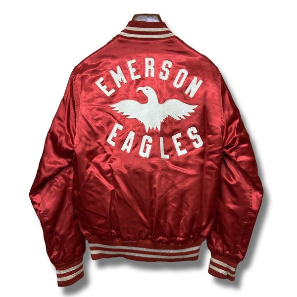 画像1: 50's【AMCO】ビンテージ【EMERSON EAGLES】フェルトワッペン【赤】【サテンジャケット】ＵＳ４２   (1)