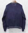 画像3: 90’s~【ビンテージ】【エディーバウアー】【ネイビー×グレーライン】【Vネック】【コットンセーター】【サイズL】  (3)