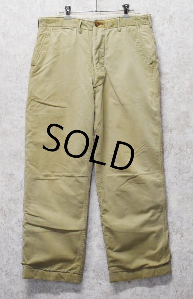 画像1: 40's【米軍実物】【ビンテージ】【U.S.ARMY】【M-1941】【ウール裏地付き】【チノパンツ】【W35程度】  (1)